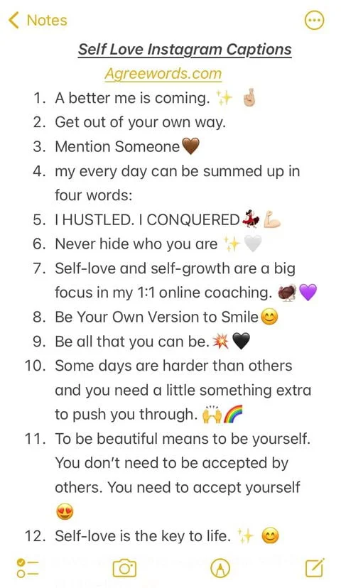 cool self-love captions