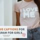 Self-love captions for girls
