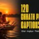 Women holding a bamboo basket with diyas in a river at sunset for Chhath Puja captions for Instagram