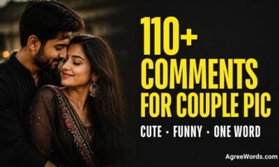 Comments for couple pic on Instagram, cute and funny lines