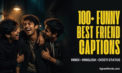 Funny best friend captions in Hindi, two Indian friends laughing together