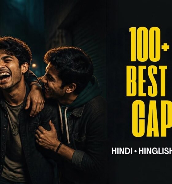 Funny best friend captions in Hindi, two Indian friends laughing together