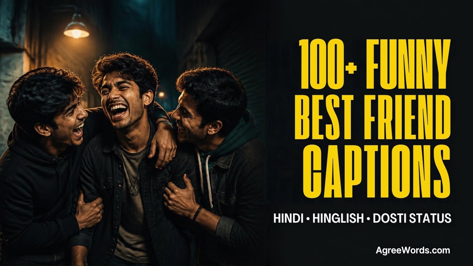 Funny best friend captions in Hindi, two Indian friends laughing together