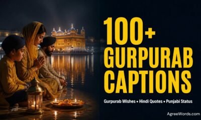 Gurpurab captions for Instagram, Golden Temple and langar photo with Guru Nanak Jayanti 2026 text