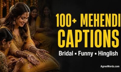 Mehendi captions for Instagram featured image with bridal henna design