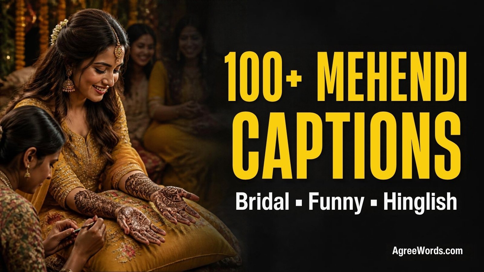 Mehendi captions for Instagram featured image with bridal henna design