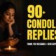 Person reading condolence message replies on phone at night, AgreeWords