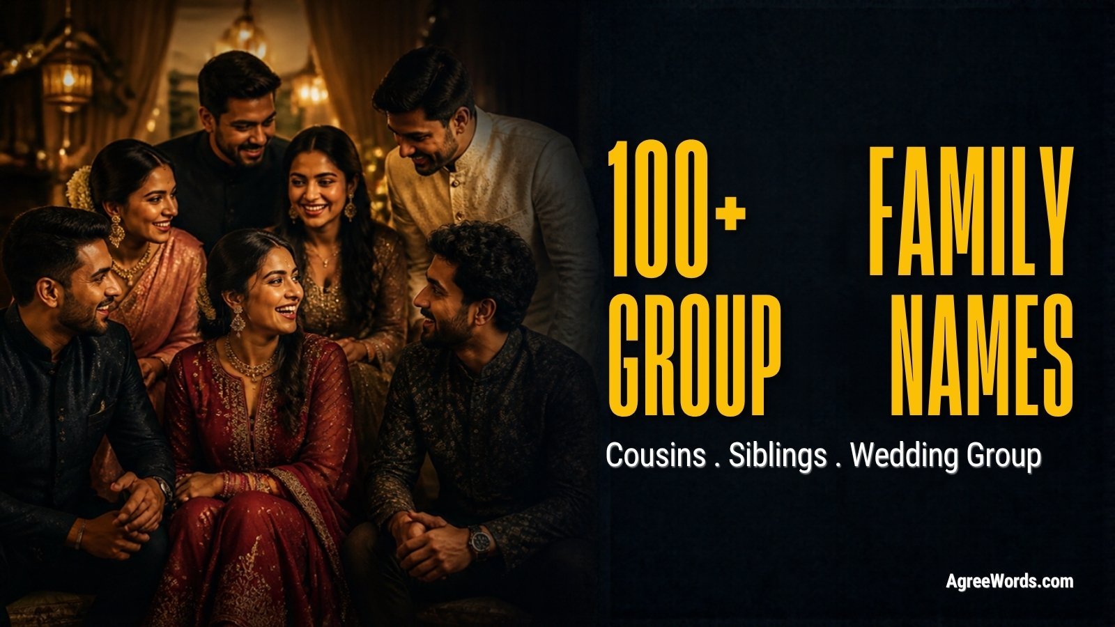 Indian family looking at phone choosing WhatsApp group names for family